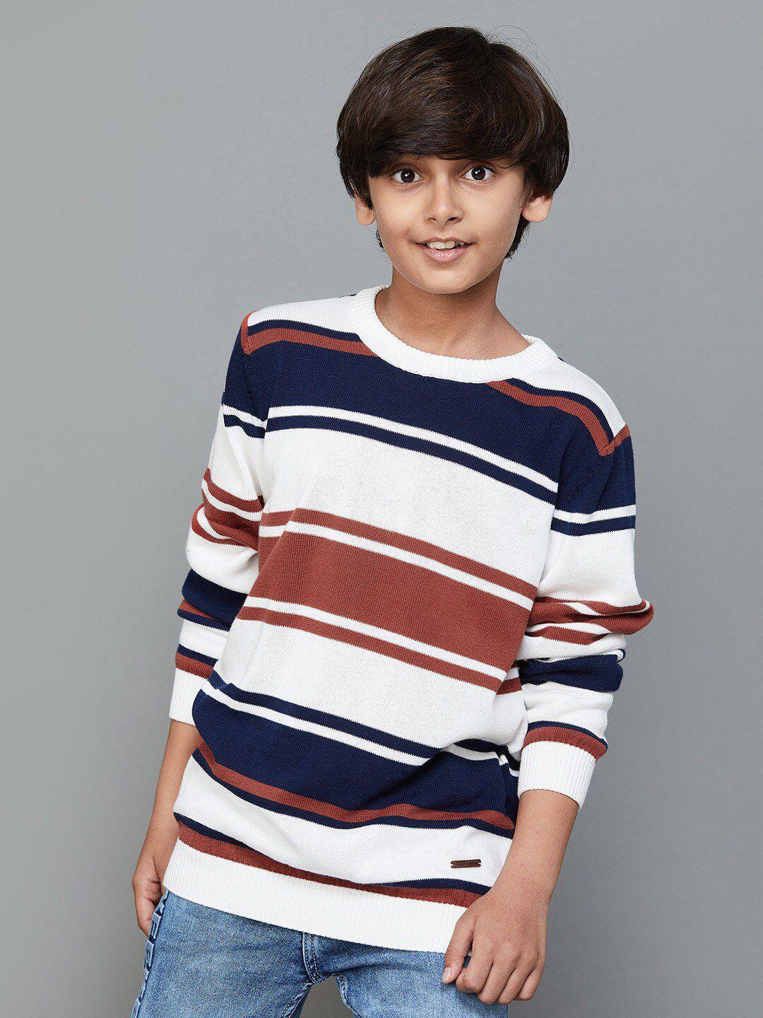 fame forever by lifestyle boys striped cotton pullover