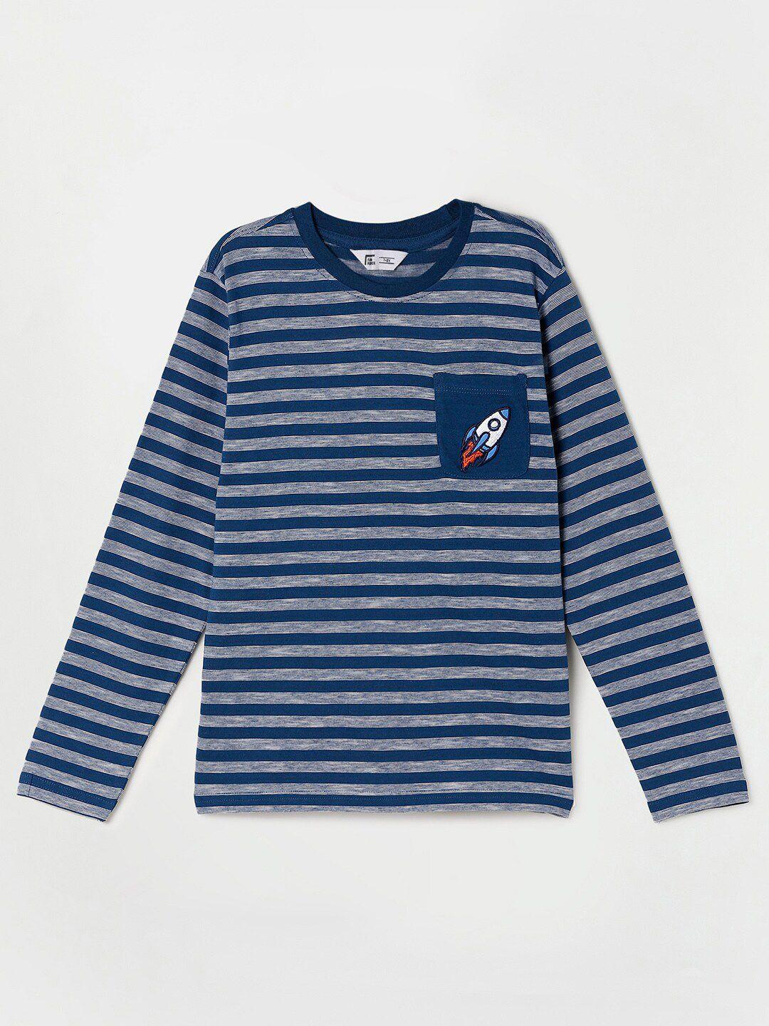 fame forever by lifestyle boys striped pure cotton t-shirt