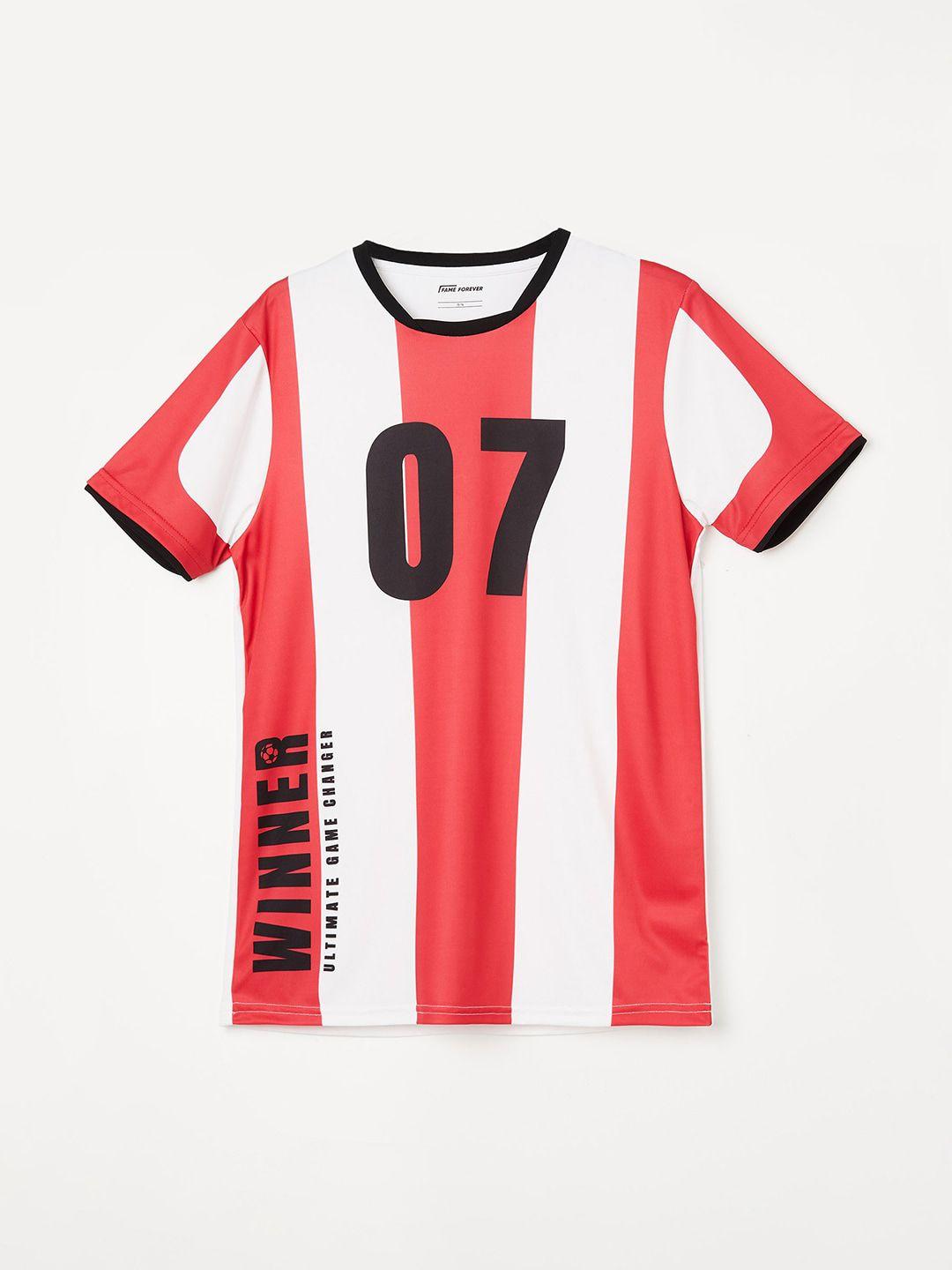 fame forever by lifestyle boys striped round neck t-shirt