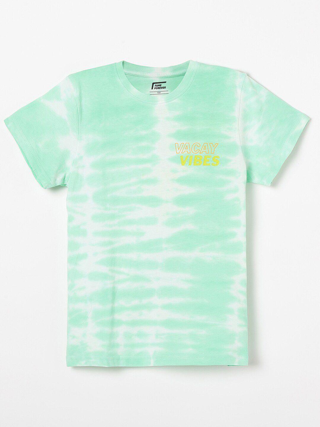 fame forever by lifestyle boys tie & dye round neck pure cotton t-shirt