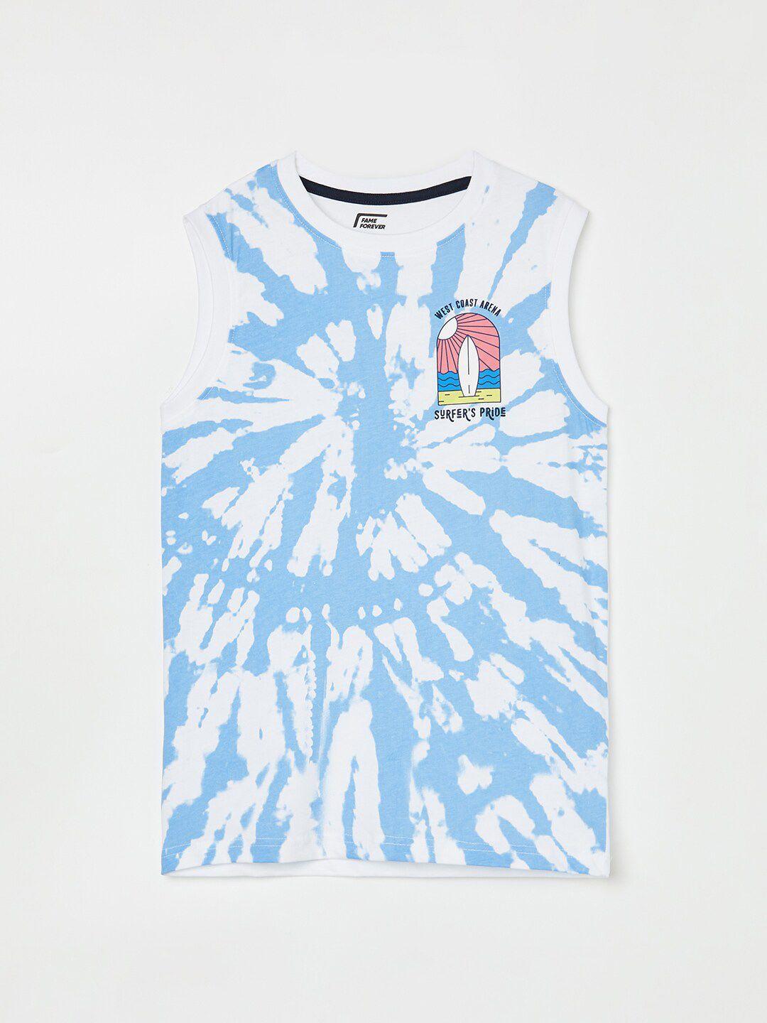 fame forever by lifestyle boys tie and dye pure cotton t-shirt