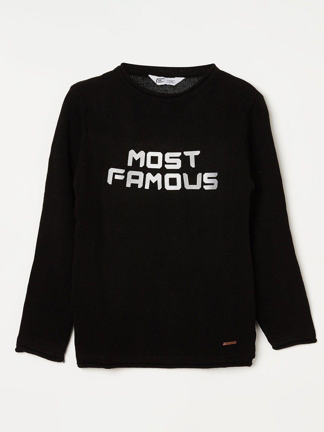 fame forever by lifestyle boys typography printed pullover sweater