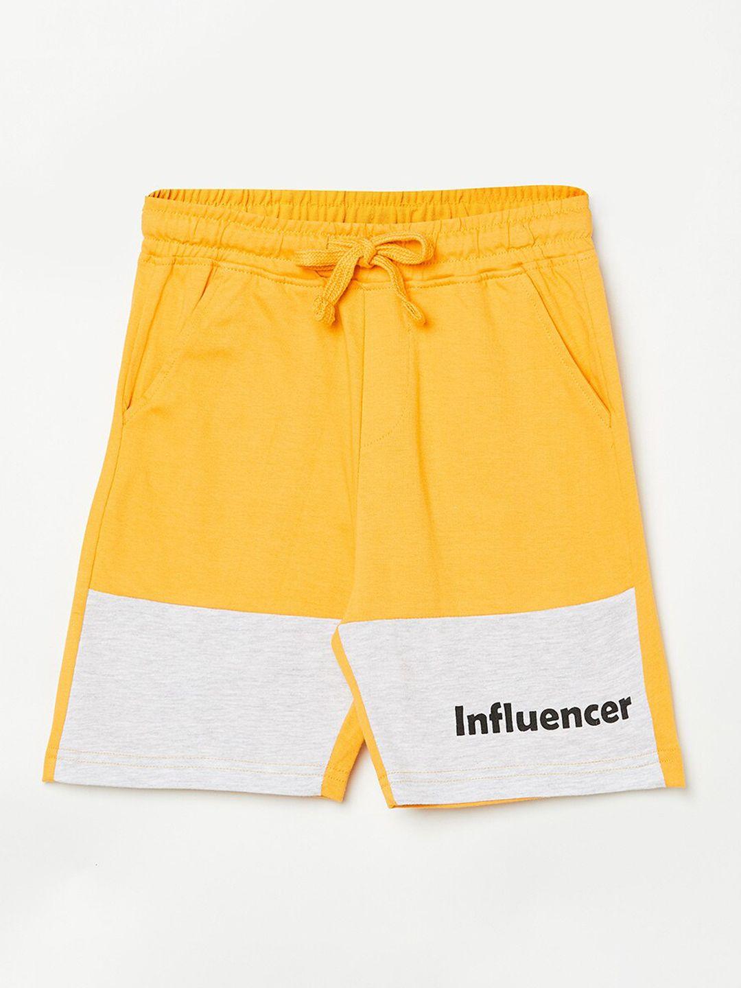 fame forever by lifestyle boys yellow colourblocked shorts