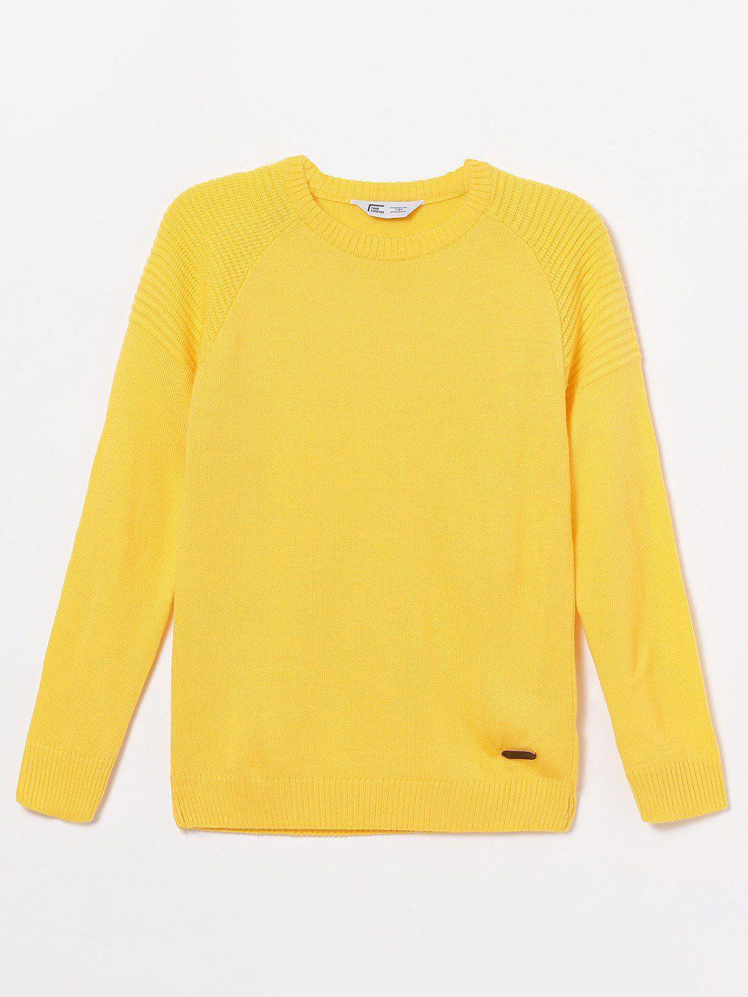 fame forever by lifestyle boys yellow solid acrylic pullover sweaters