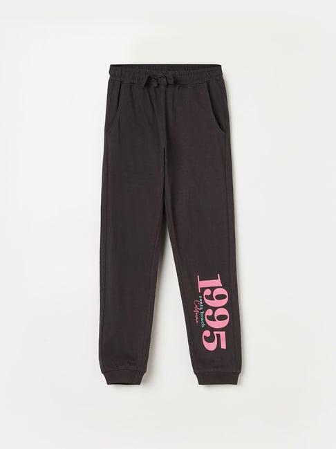 fame forever by lifestyle charcoal printed trackpants