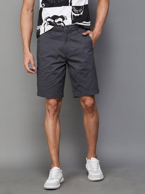 fame forever by lifestyle dark grey regular fit shorts