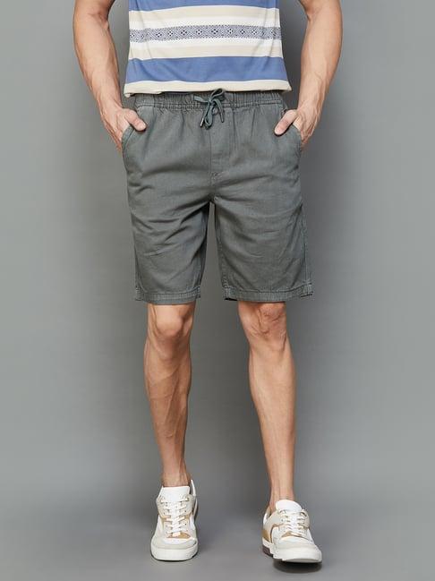 fame forever by lifestyle dark sage green regular fit denim shorts