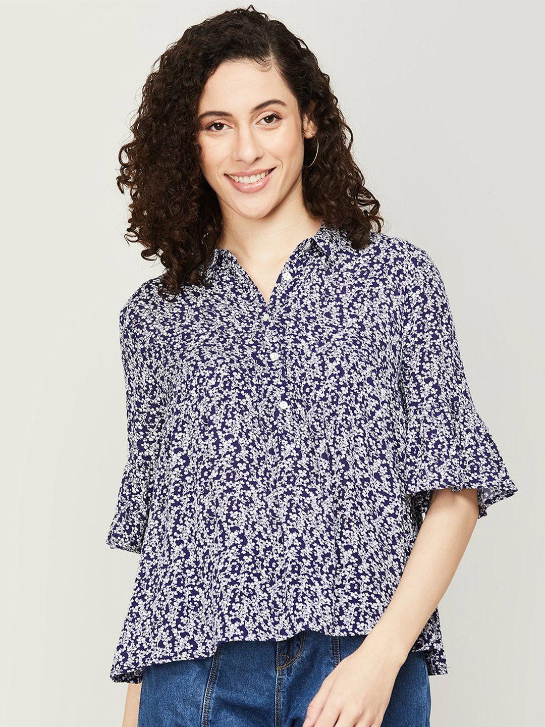 fame forever by lifestyle floral print shirt style top
