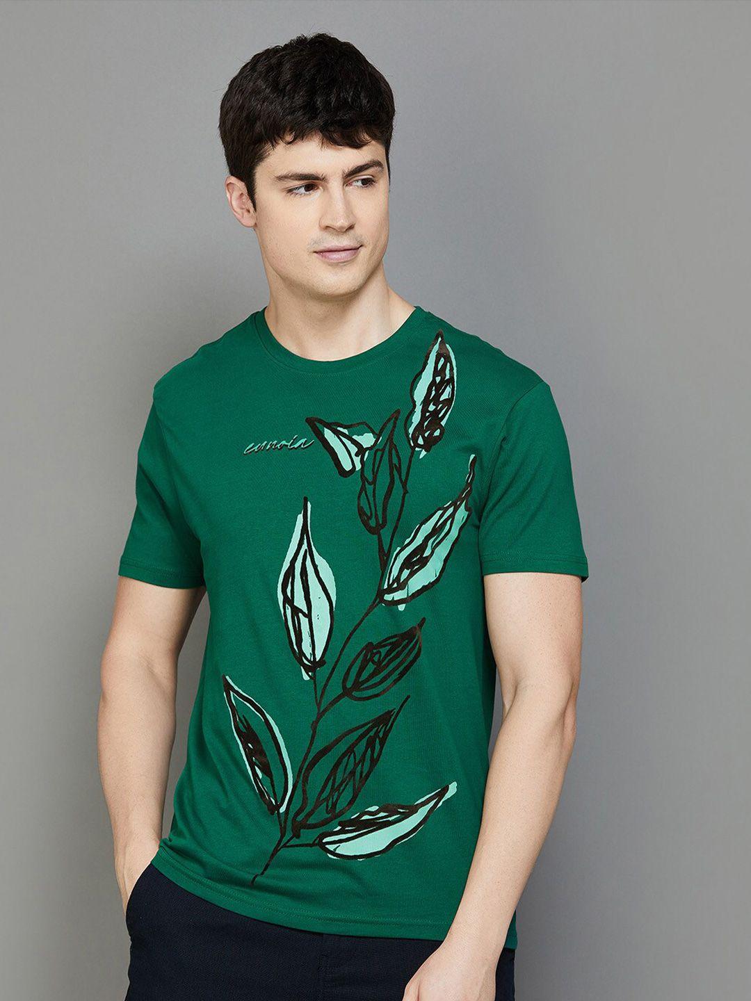 fame forever by lifestyle floral printed cotton slim fit t-shirt
