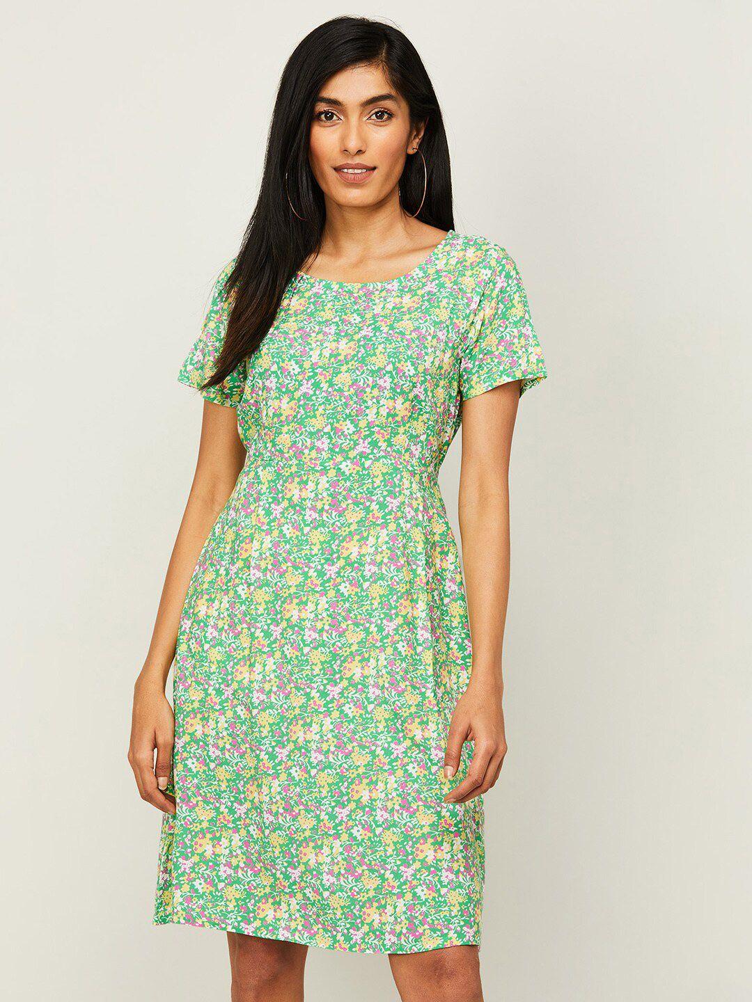 fame forever by lifestyle floral printed fit & flare dress