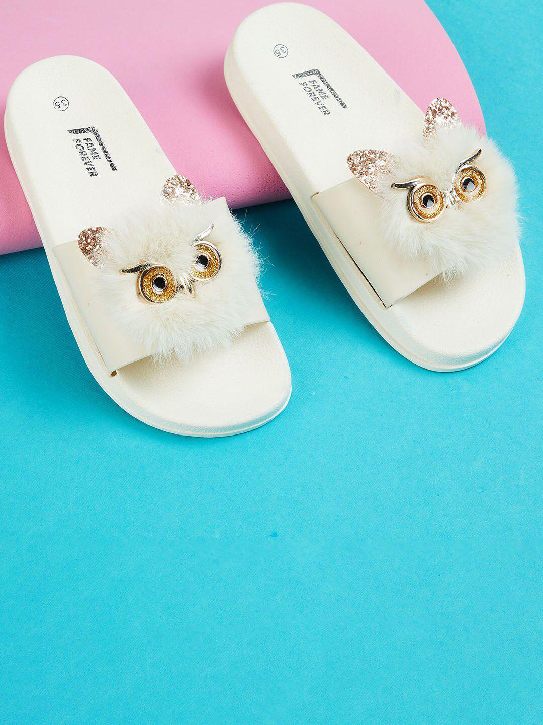 fame forever by lifestyle girls beige embellished sliders