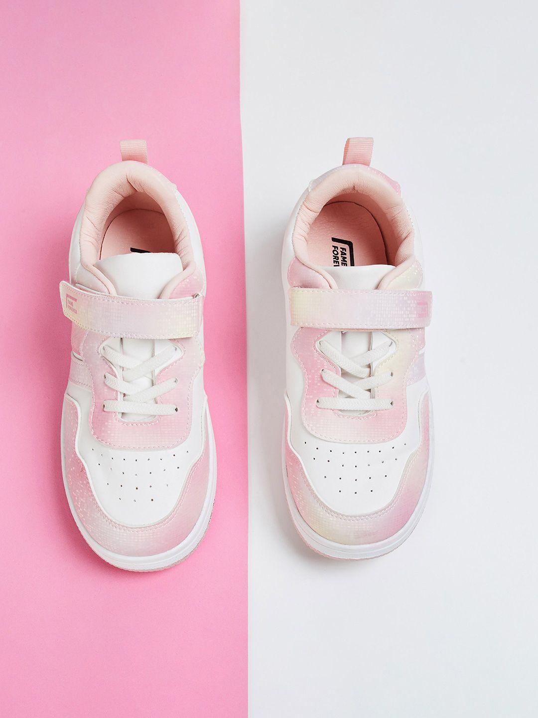 fame forever by lifestyle girls colourblocked velcro sneakers