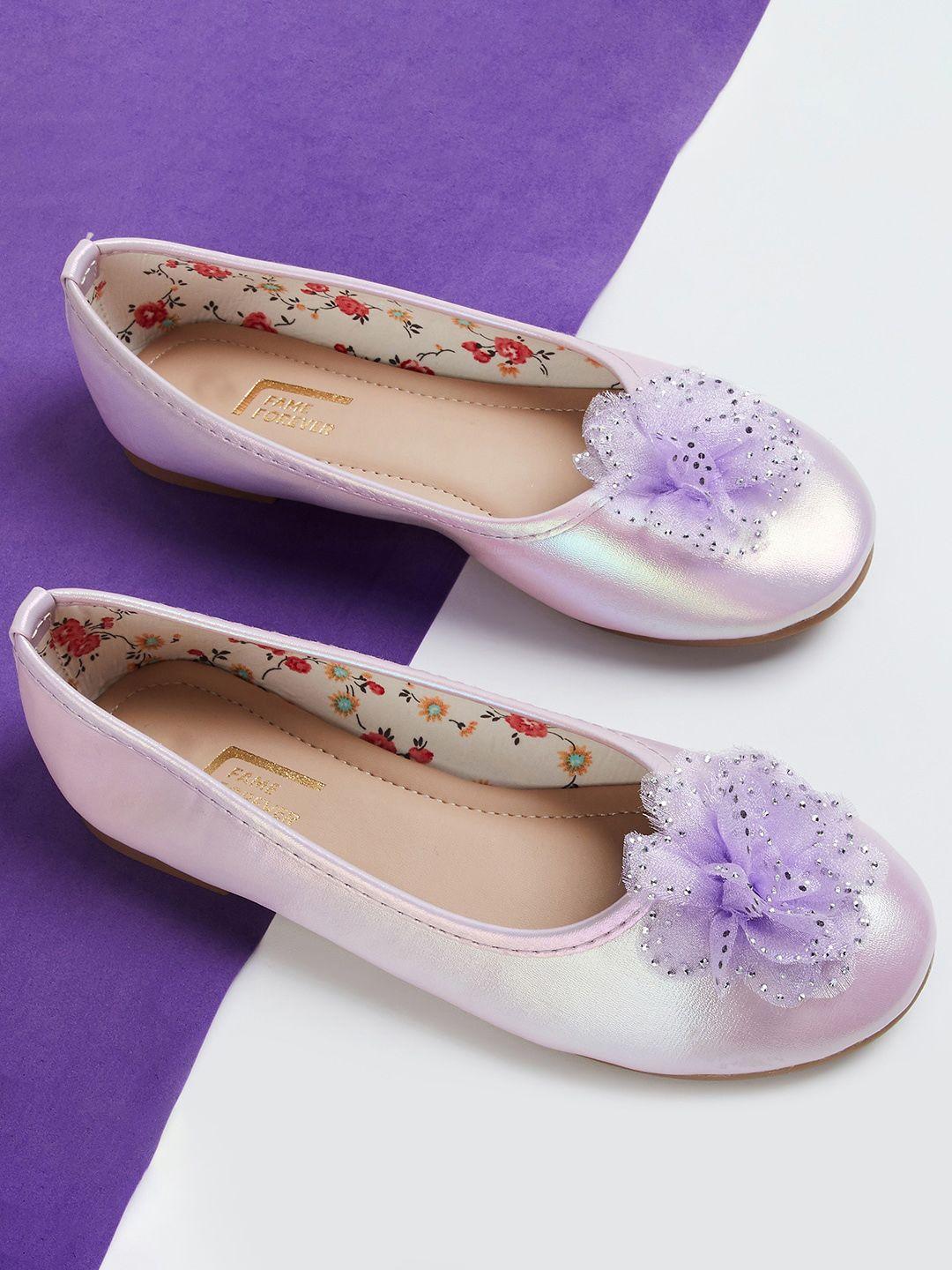 fame forever by lifestyle girls embellished round toe ballerinas