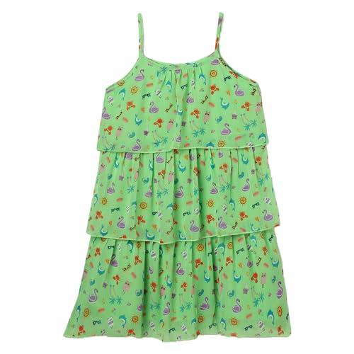 fame forever by lifestyle girls green polyester regular fit printed dress green_6-7y