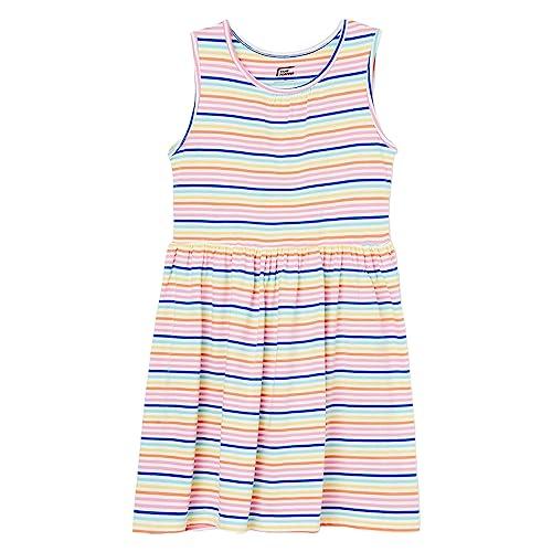fame forever by lifestyle girls multi cotton regular fit striped dress_3-4y multicolour