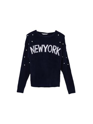 fame forever by lifestyle girls navy nylon regular fit embroidered sweater_13-14y