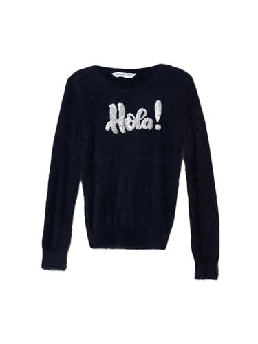 fame forever by lifestyle girls navy nylon regular fit solid sweater_4-5y