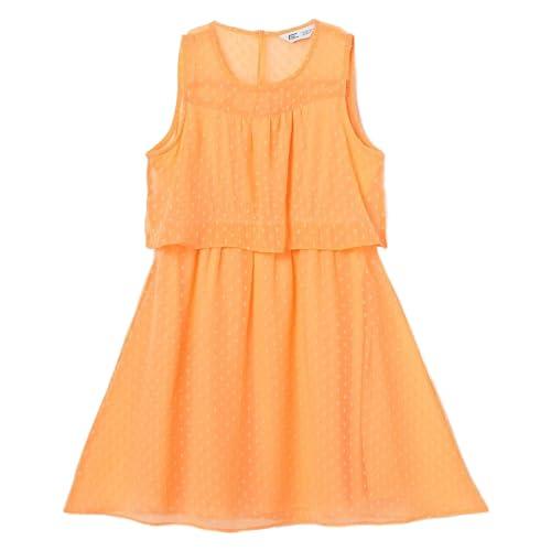 fame forever by lifestyle girls orange polyester regular fit solid dress orange_15-16y