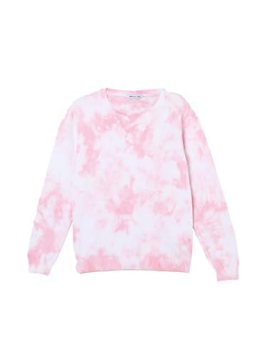 fame forever by lifestyle girls pink cotton regular fit printed sweater_9-10y