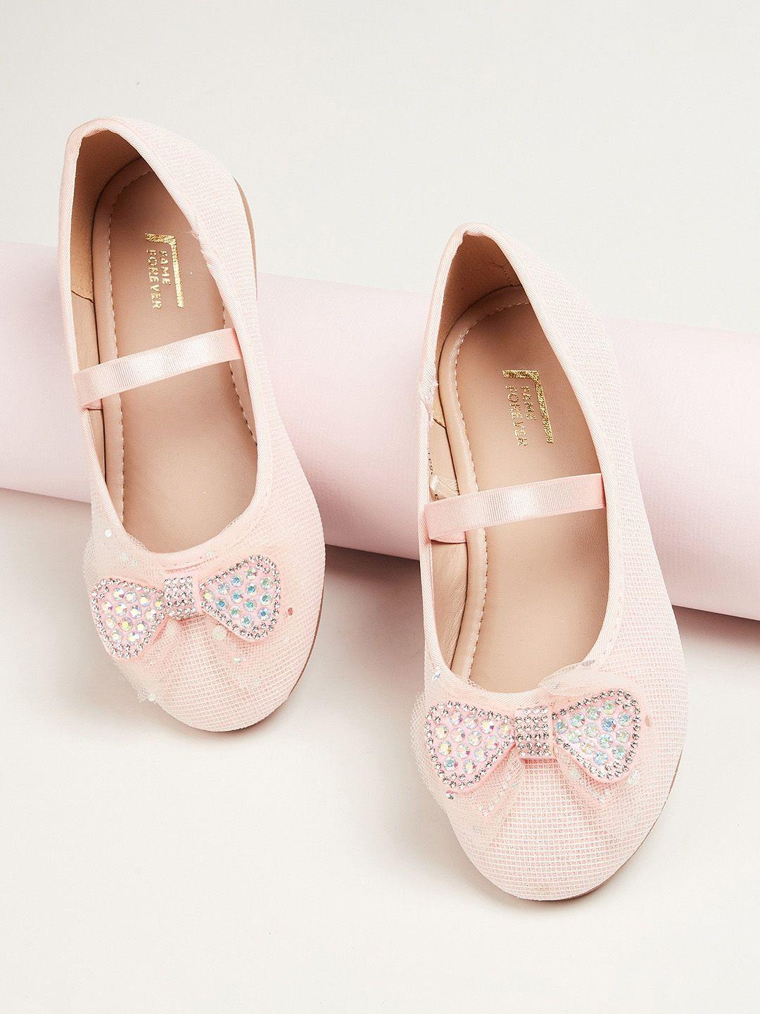 fame forever by lifestyle girls pink textured slip-on shoes