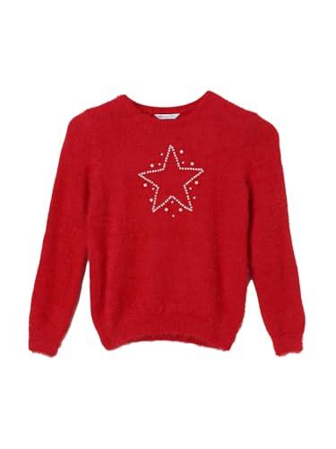 fame forever by lifestyle girls red nylon regular fit embroidered sweater_7-8y