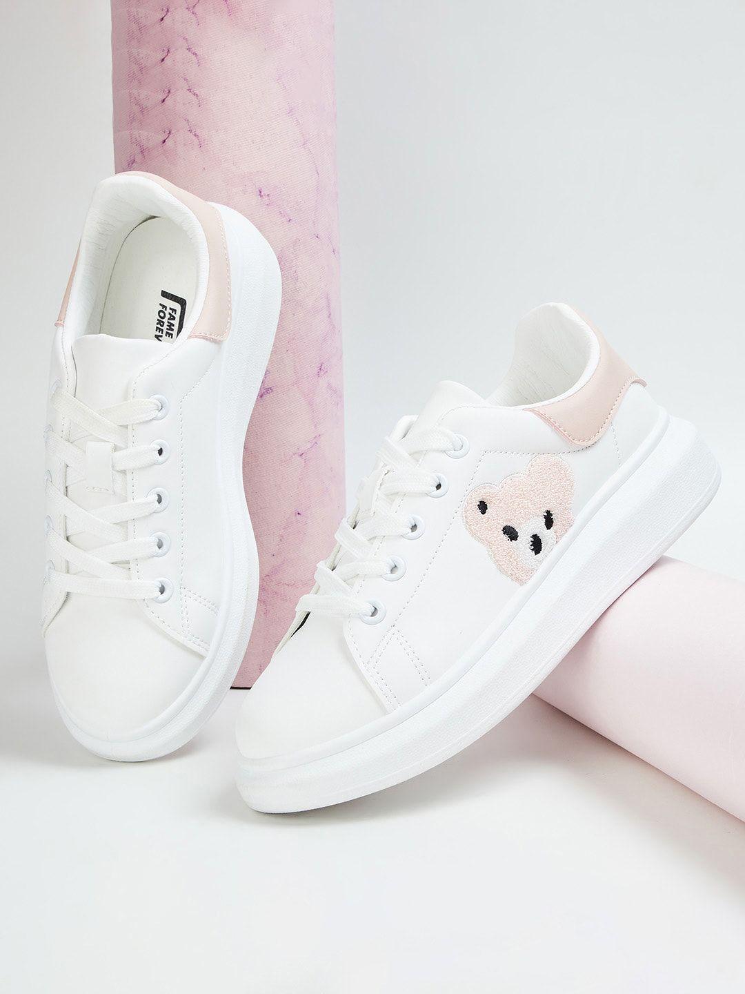 fame forever by lifestyle girls teddy printed basics sneakers