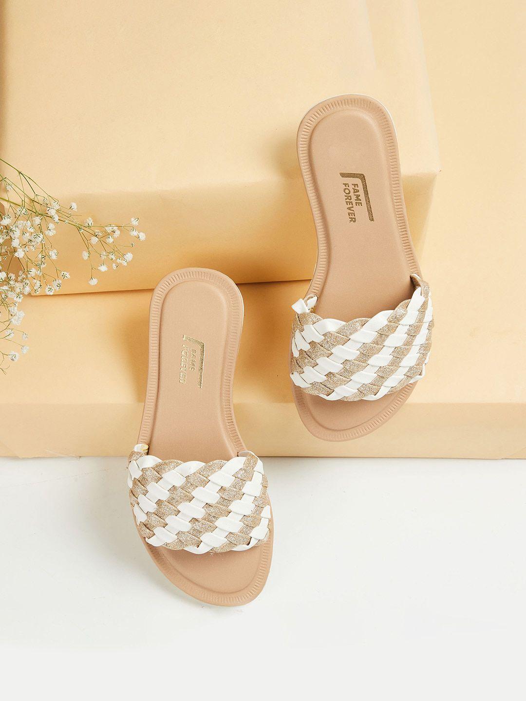 fame forever by lifestyle girls white striped flats