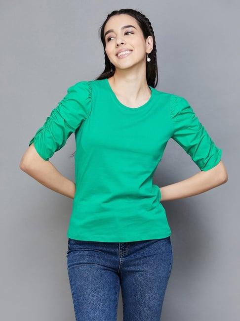 fame forever by lifestyle green cotton top