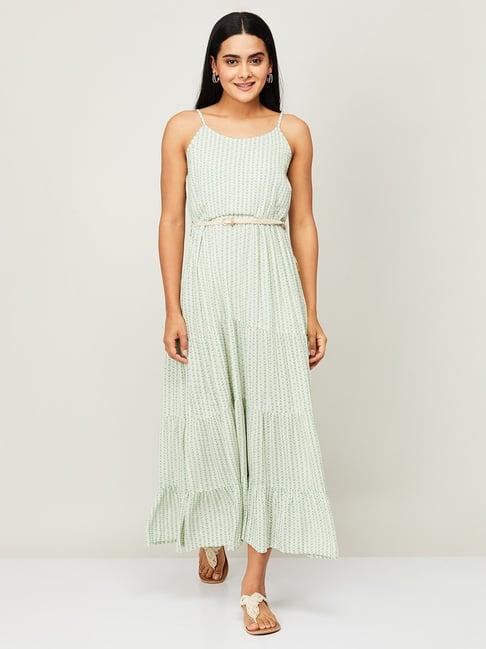 fame forever by lifestyle green floral print maxi dress