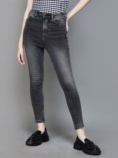 fame forever by lifestyle grey cotton mid rise jeans