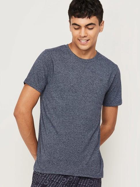 fame forever by lifestyle grey cotton regular fit texture t-shirt