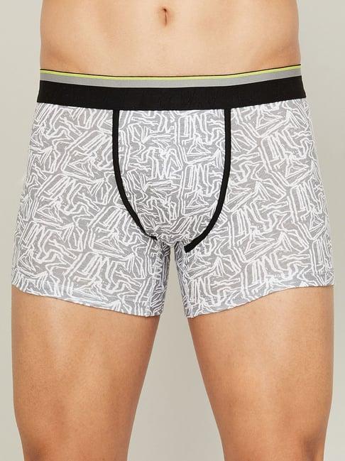 fame forever by lifestyle grey regular fit printed trunks