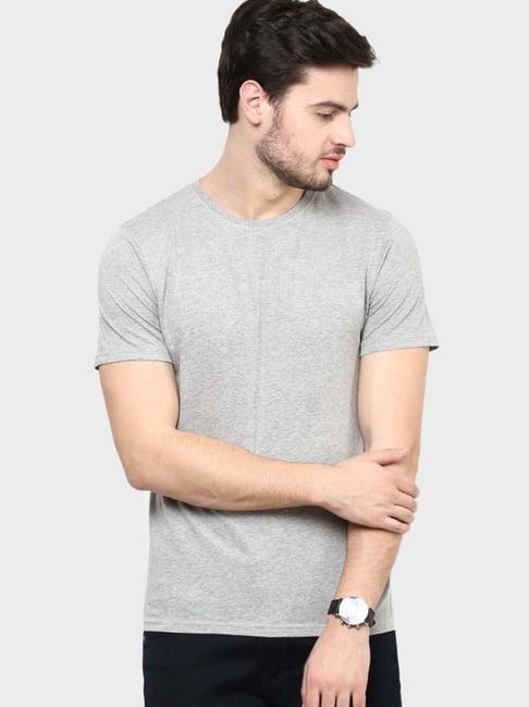 fame forever by lifestyle grey regular fit t-shirt