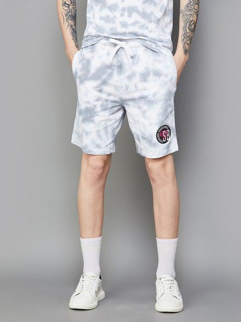 fame forever by lifestyle grey regular fit tie - dye shorts