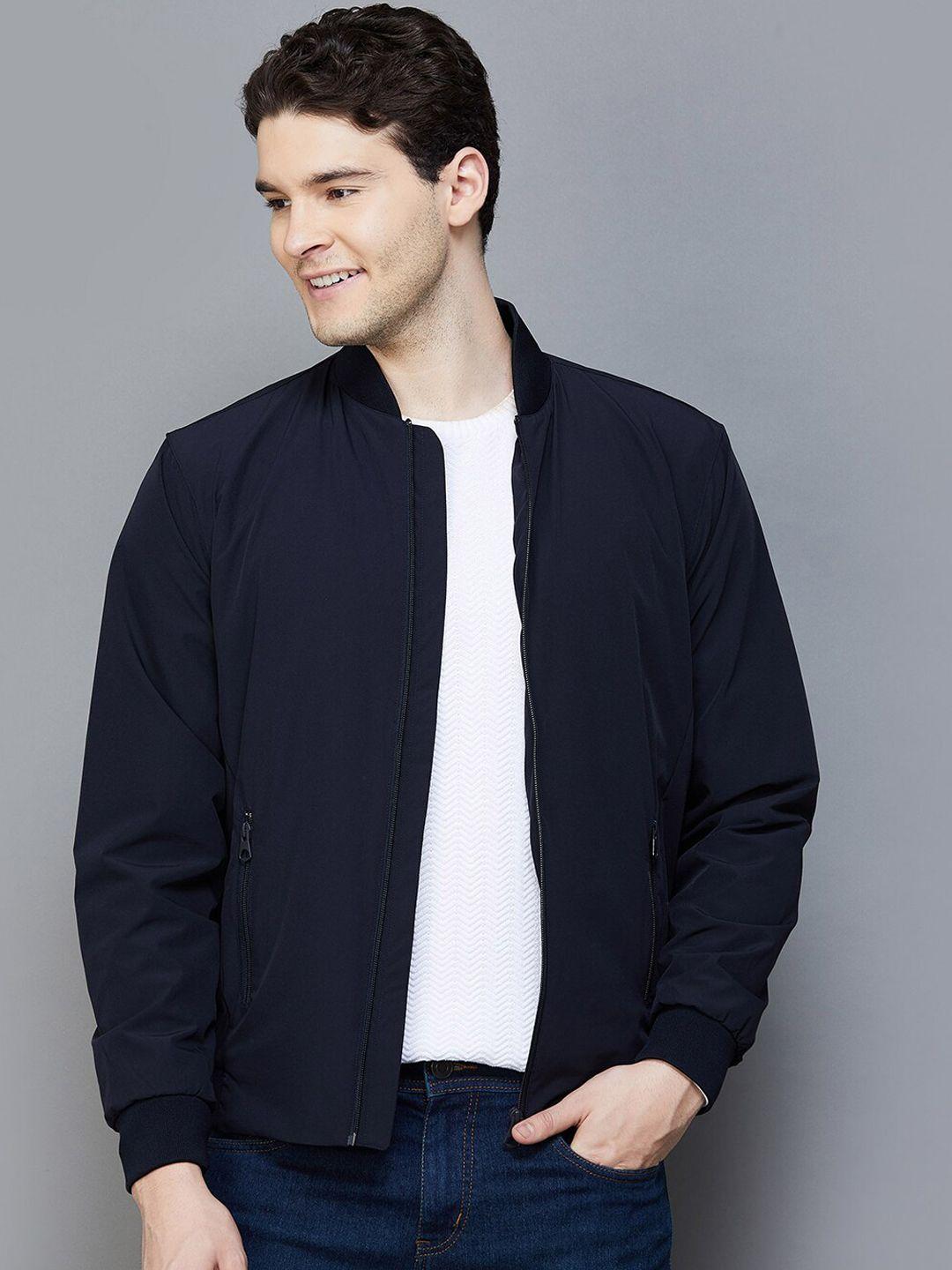 fame forever by lifestyle henley collar long sleeves bomber jacket