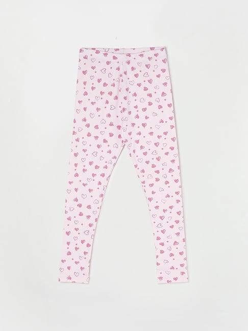 fame forever by lifestyle kids baby pink printed leggings