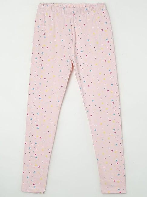 fame forever by lifestyle kids baby pink printed leggings