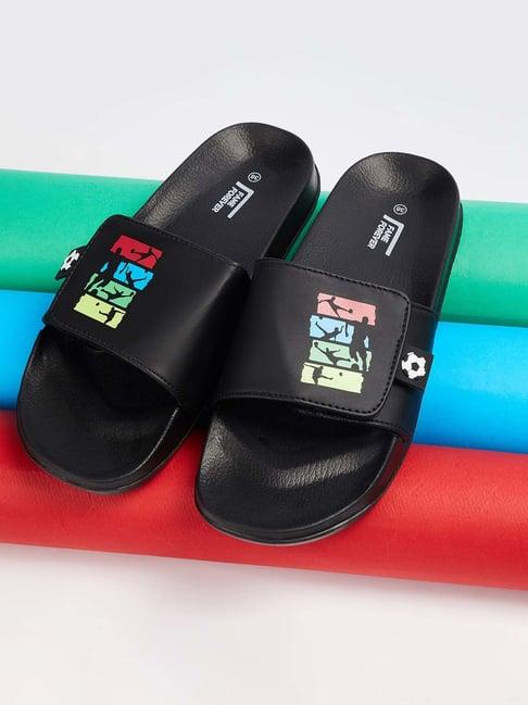 fame forever by lifestyle kids black casual slides