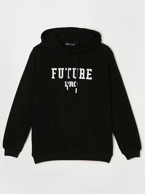 fame forever by lifestyle kids black cotton printed full sleeves hoodie