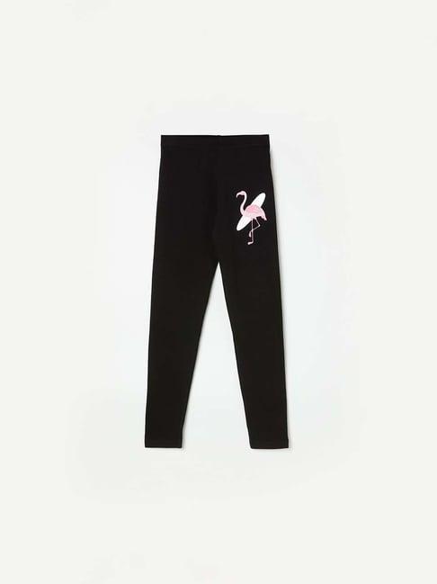 fame forever by lifestyle kids black printed leggings