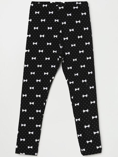 fame forever by lifestyle kids black printed leggings