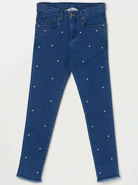 fame forever by lifestyle kids blue cotton regular fit jeans