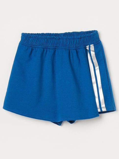 fame forever by lifestyle kids blue cotton regular fit shorts
