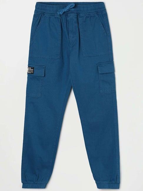 fame forever by lifestyle kids blue regular fit pants