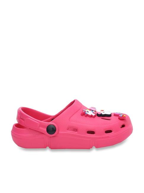 fame forever by lifestyle kids fuchsia pink back strap clogs
