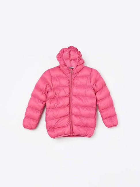 fame forever by lifestyle kids fuchsia pink quilted full sleeves jacket