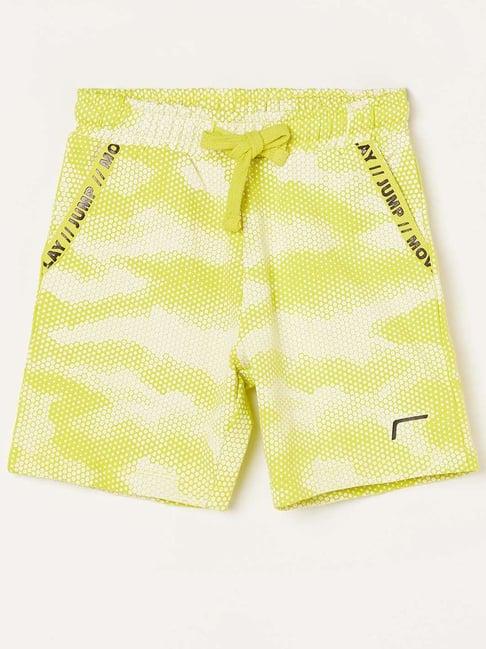 fame forever by lifestyle kids green cotton printed shorts
