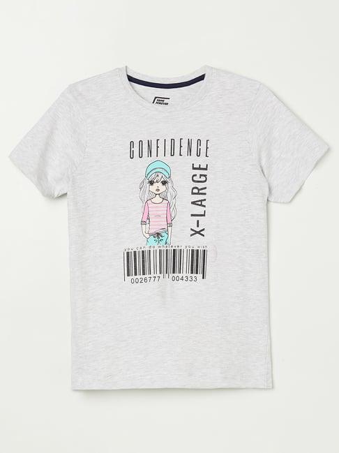 fame forever by lifestyle kids grey printed t-shirt