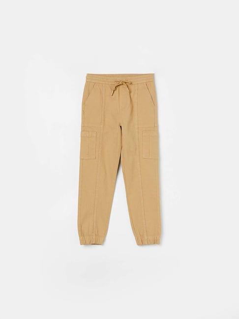 fame forever by lifestyle kids khaki cotton slim fit pants