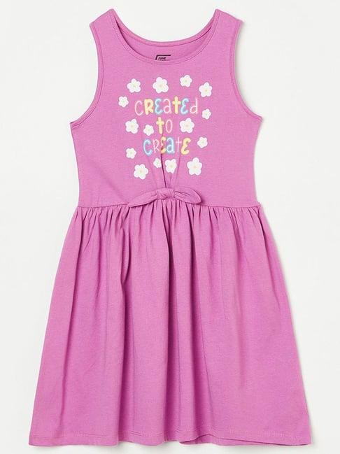 fame forever by lifestyle kids lavender cotton floral print dress